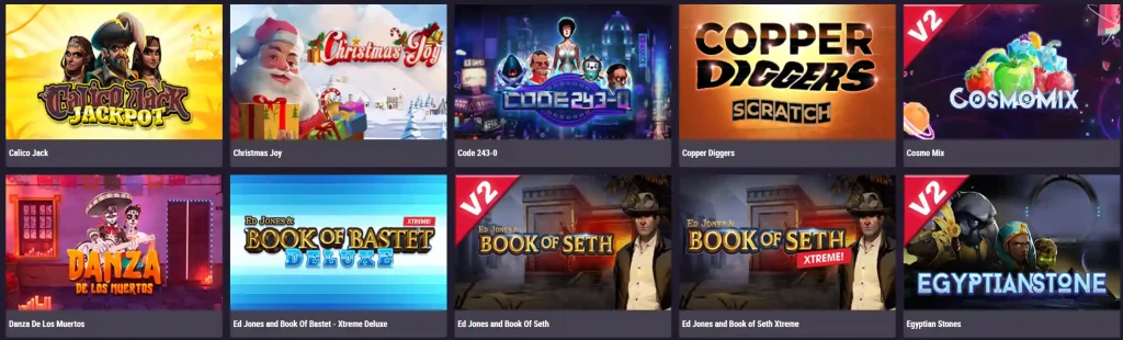 SpinKings24 Casino slots lobby with jackpot, scratch and themed slot games